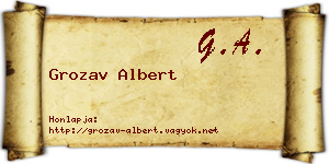 Grozav Albert névjegykártya